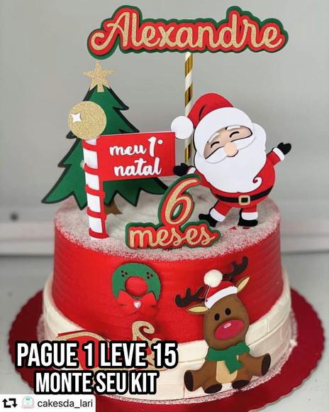 Arquivo de corte Topo de bolo Papai Noel 6 STUDIO +14