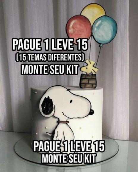 Arquivo de corte Topo de bolo Snoopy STUDIO + 14 ARQUIVOS