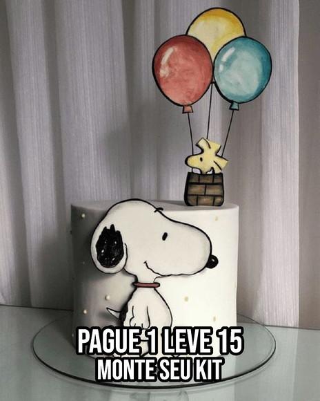 Arquivo de corte Topo de bolo Snoopy STUDIO + 14 ARQUIVOS
