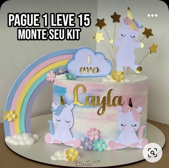 Arquivo de corte Topo de bolo Unicórnio 2 STUDIO+14