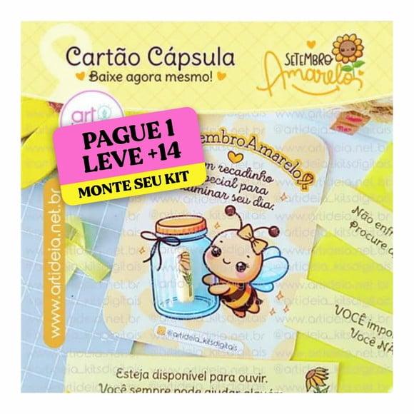 Arquivo Digital Cartão Cápsula Abelhinha Setembro Amarelo