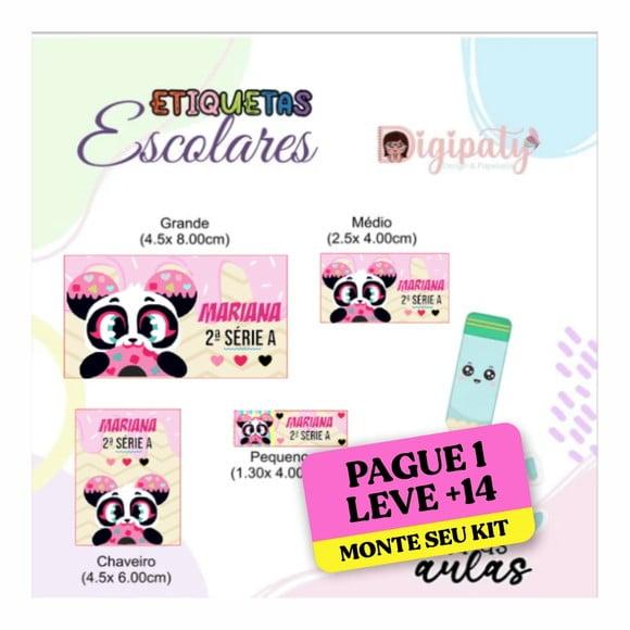 Arquivo Digital Etiqueta Escolar Panda Donuts Puket 3
