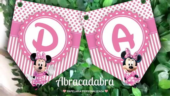 Bandeirola Digital Minnie Rosa