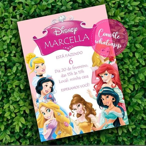 Convite Aniversário Princesas Disney Digital 09