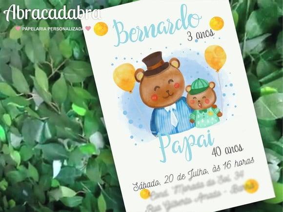 Convite Aniversário Pai e Filho Digital