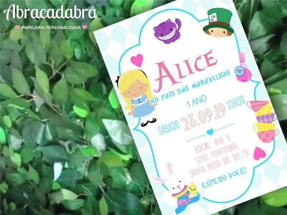 Convite Digital Alice no País das Maravilhas