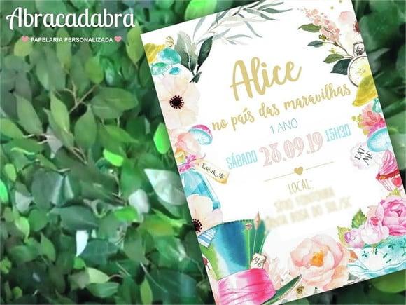 Convite Digital Alice no País das Maravilhas