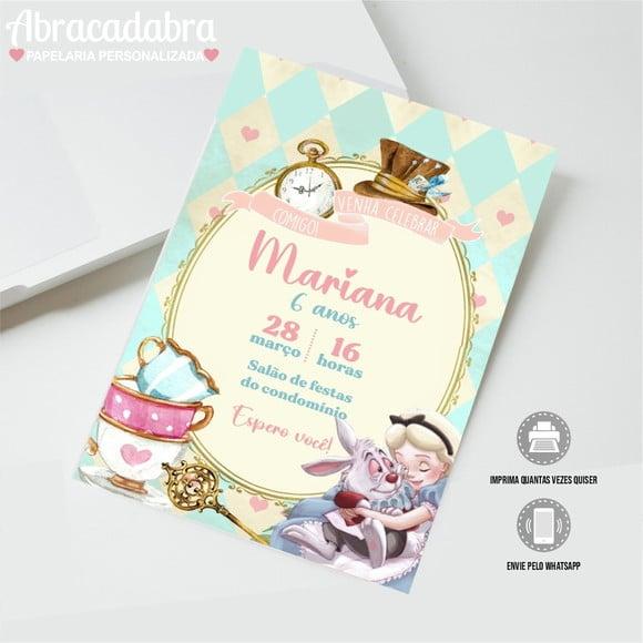 Convite Digital Alice no País das Maravilhas