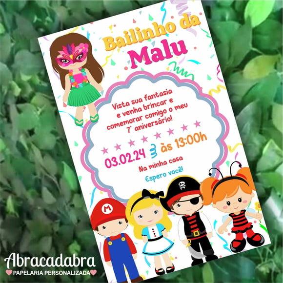 Convite Digital Bailinho de Carnaval