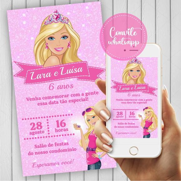 Convite Digital Barbie
