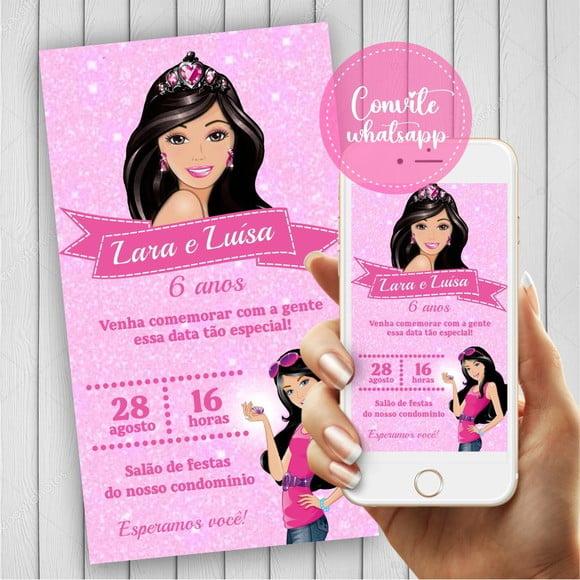 Convite Digital Barbie Morena
