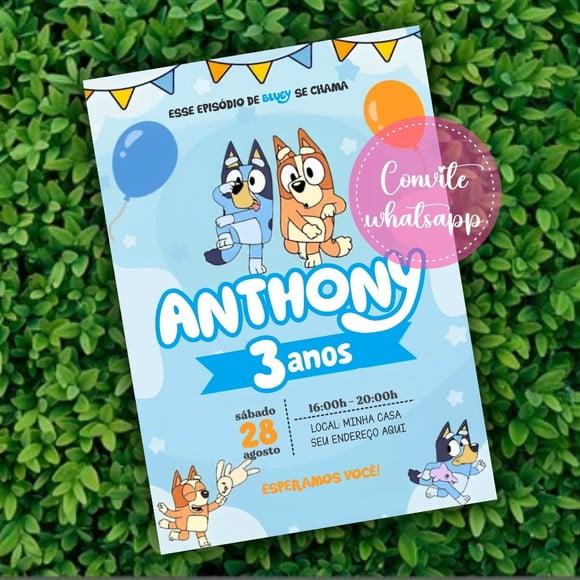 Convite Digital Bluey Menino 17