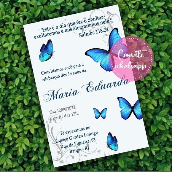 Convite Digital Borboleta Azul