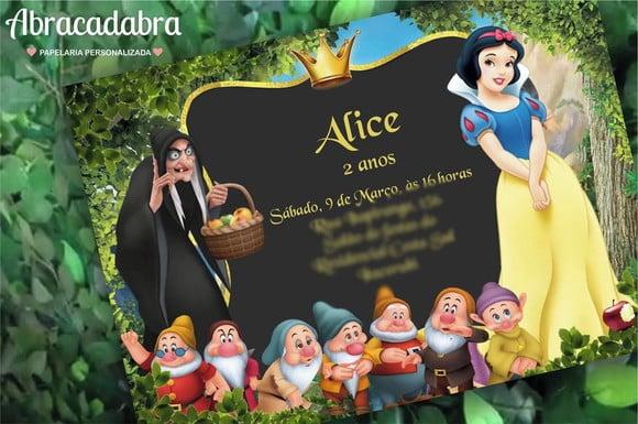 Convite Digital Branca de Neve