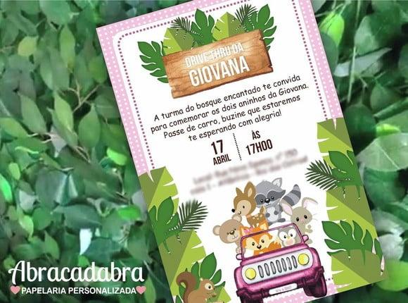 Convite Digital Bosque Encantado Drive Thru