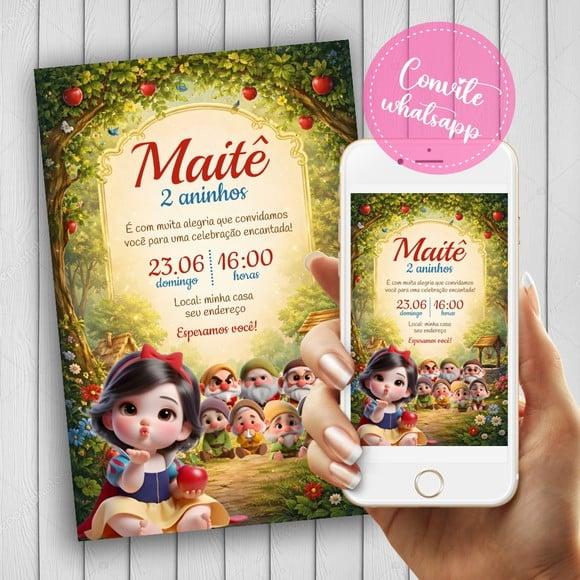 Convite Digital Branca de Neve