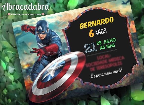 Convite Digital Capitão América