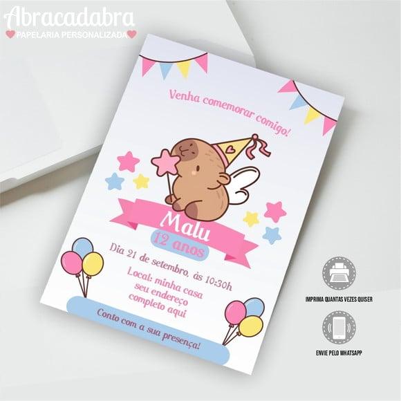 Convite Digital Capivara Menina 07