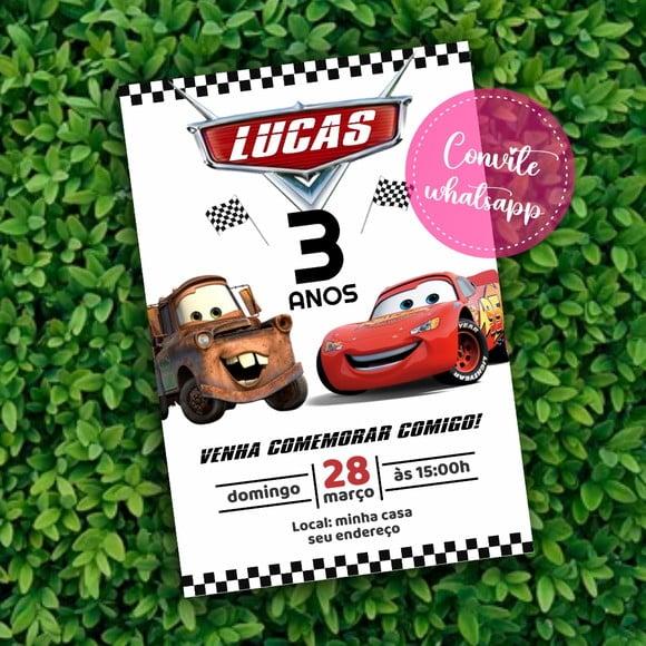 Convite Digital Carros Disney