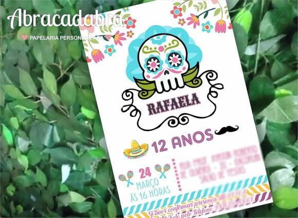 Convite Digital Caveira Mexicana