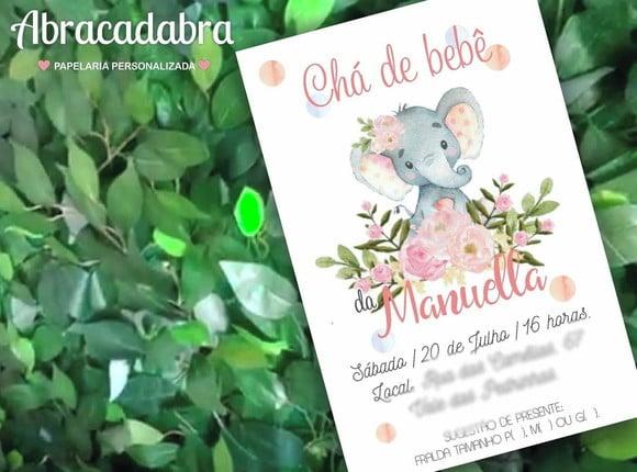 Convite Digital Chá de Bebê Elefantinha