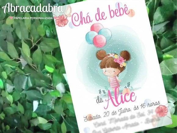 Convite Digital Chá de Bebê Menina