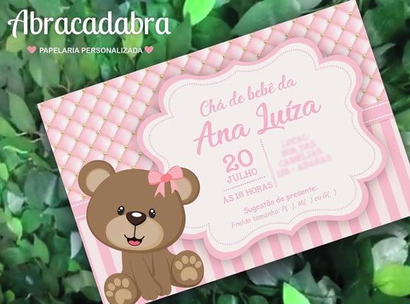 Convite Digital Chá de Bebê Ursinha