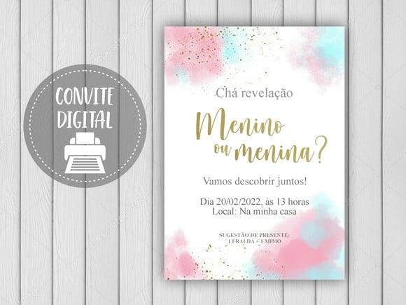 Convite Digital Chá Revelação