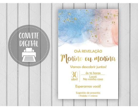 Convite Digital Chá Revelação