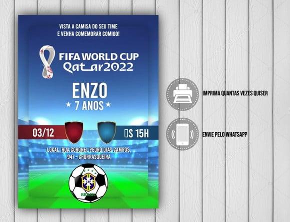 Convite Digital Copa do Mundo Fifa Catar 2022 Futebol