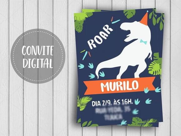Convite Digital Dinossauro