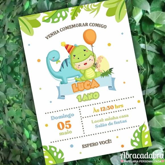 Convite Digital Dinossauro Baby