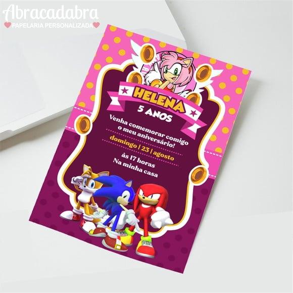 Convite Digital Emily Rose Sonic Menina