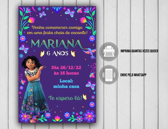 Convite Digital Encanto Disney Isabela