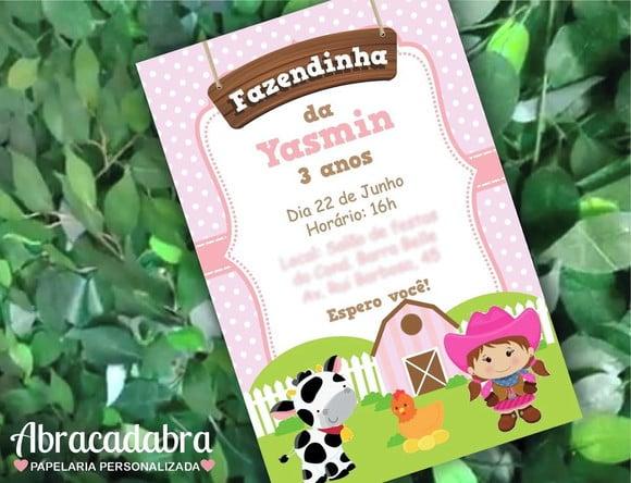 Convite Digital Fazendinha Menina