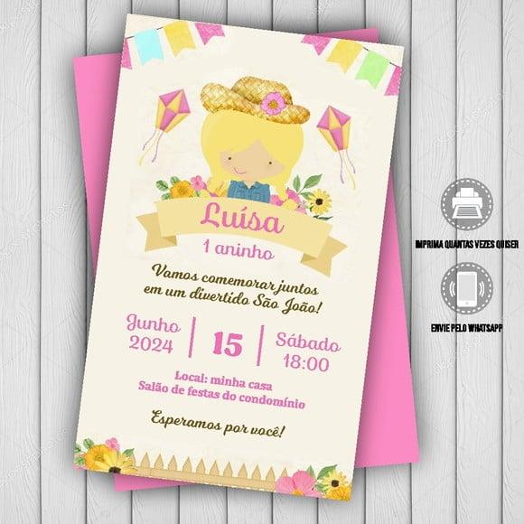 Convite Digital Festa Junina Menina