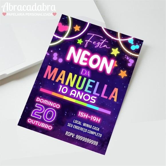 Convite Digital Festa Neon