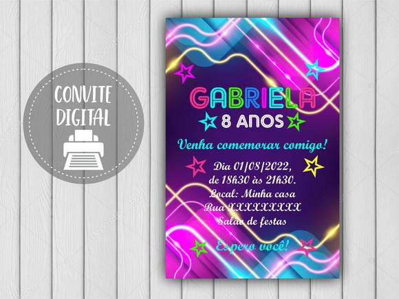 Convite Digital Festa Neon