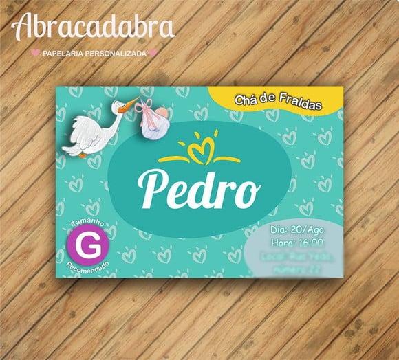 Convite Digital Fralda Pampers Menino