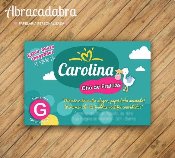 Convite Digital Fralda Pampers Menina