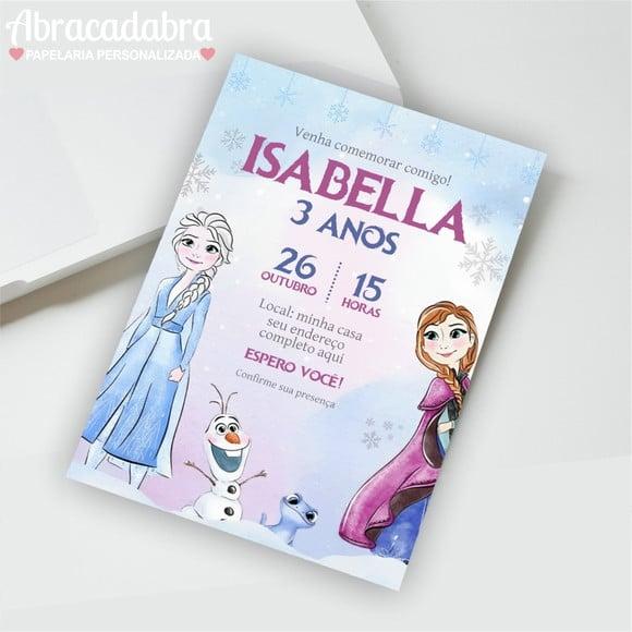 Convite Digital Frozen Aquarela