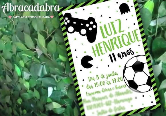 Convite Digital Futebol e Video Game
