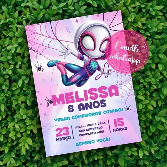 Convite Digital Gwen Spidey e Seus Amigos