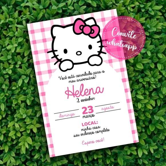 Convite Digital Hello Kitty