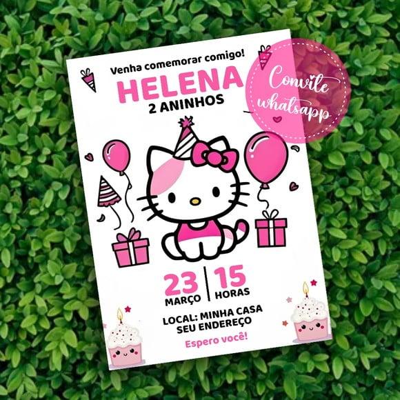 Convite Digital Hello Kitty