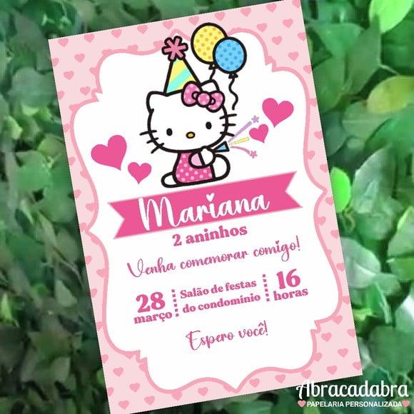 Convite Digital Hello Kitty