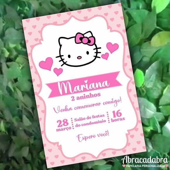 Convite Digital Hello Kitty