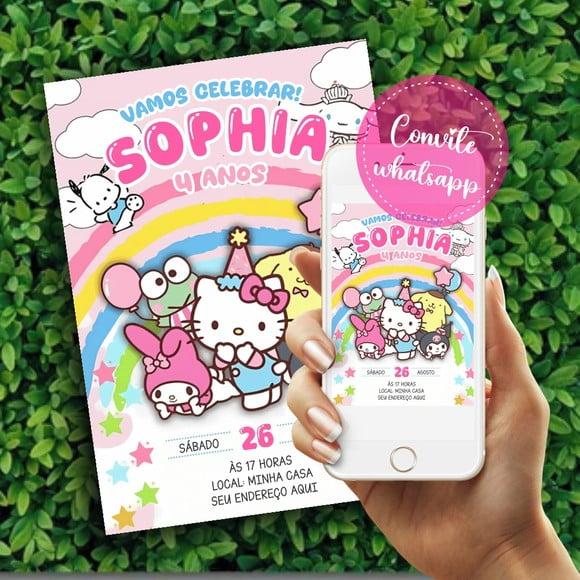 Convite Digital Hello Kitty