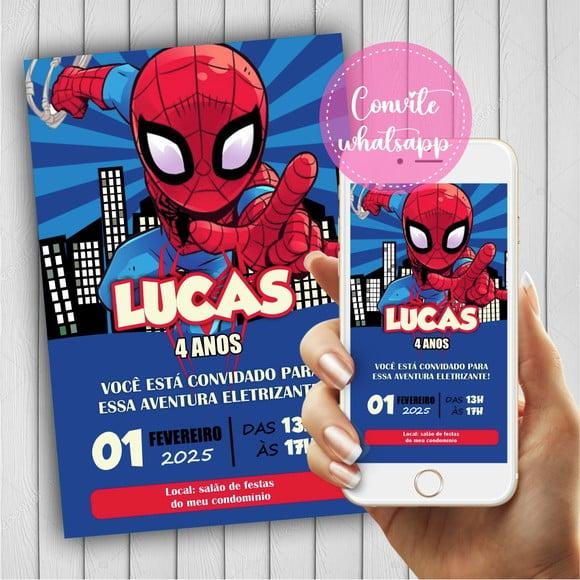 Convite Digital Homem Aranha Spidey