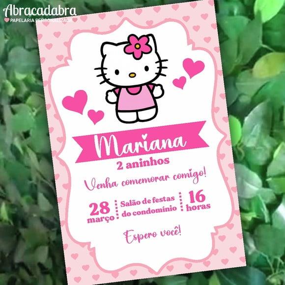 Convite Digital Hello Kitty